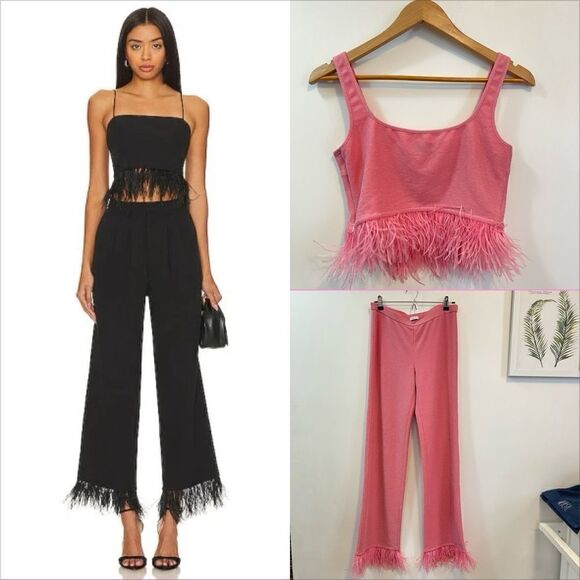 Saylor Feather Top & Pants Set in Size M - Picture 1 of 11